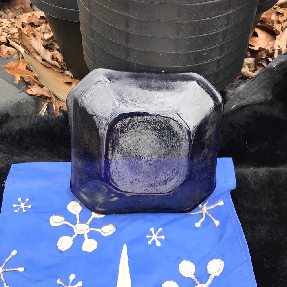 Iridescent Square Octagon Blue Green Candy Dish Decor 7”x7”x1.5”